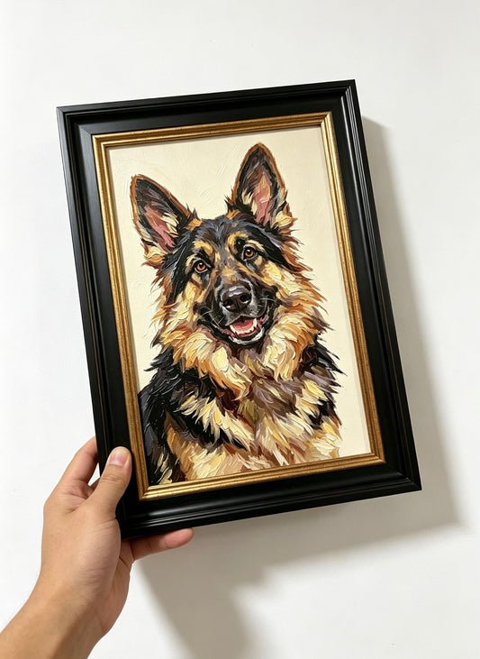 Custom Hand-Painted Oil Pet Portrait from Photo, Personalized Dog Cat Painting