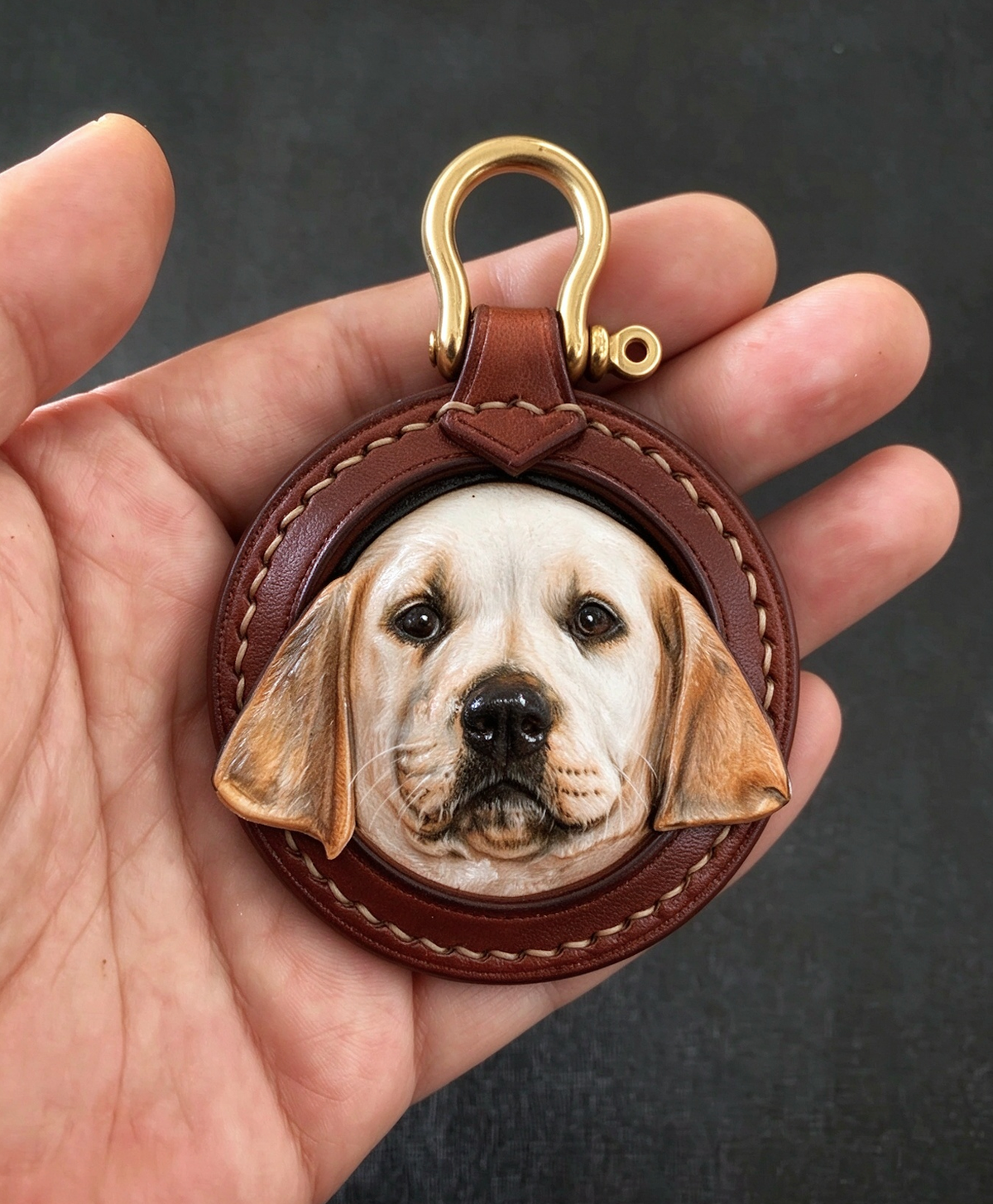 Custom Pet Leather Portrait, Pet Leather Keychain, Pet Memorial Gift