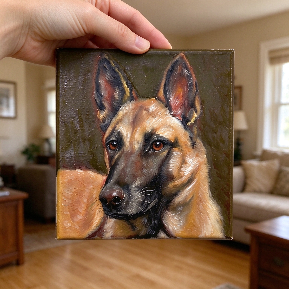 Custom Hand-Painted Acrylic Pet Portrait from Photo, Personalized Dog Cat Canvas Painting, Custom Pet Art Gift