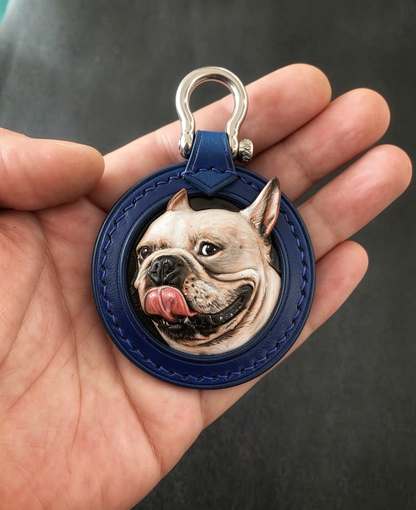 Custom Pet Leather Portrait, Pet Leather Keychain, Pet Memorial Gift