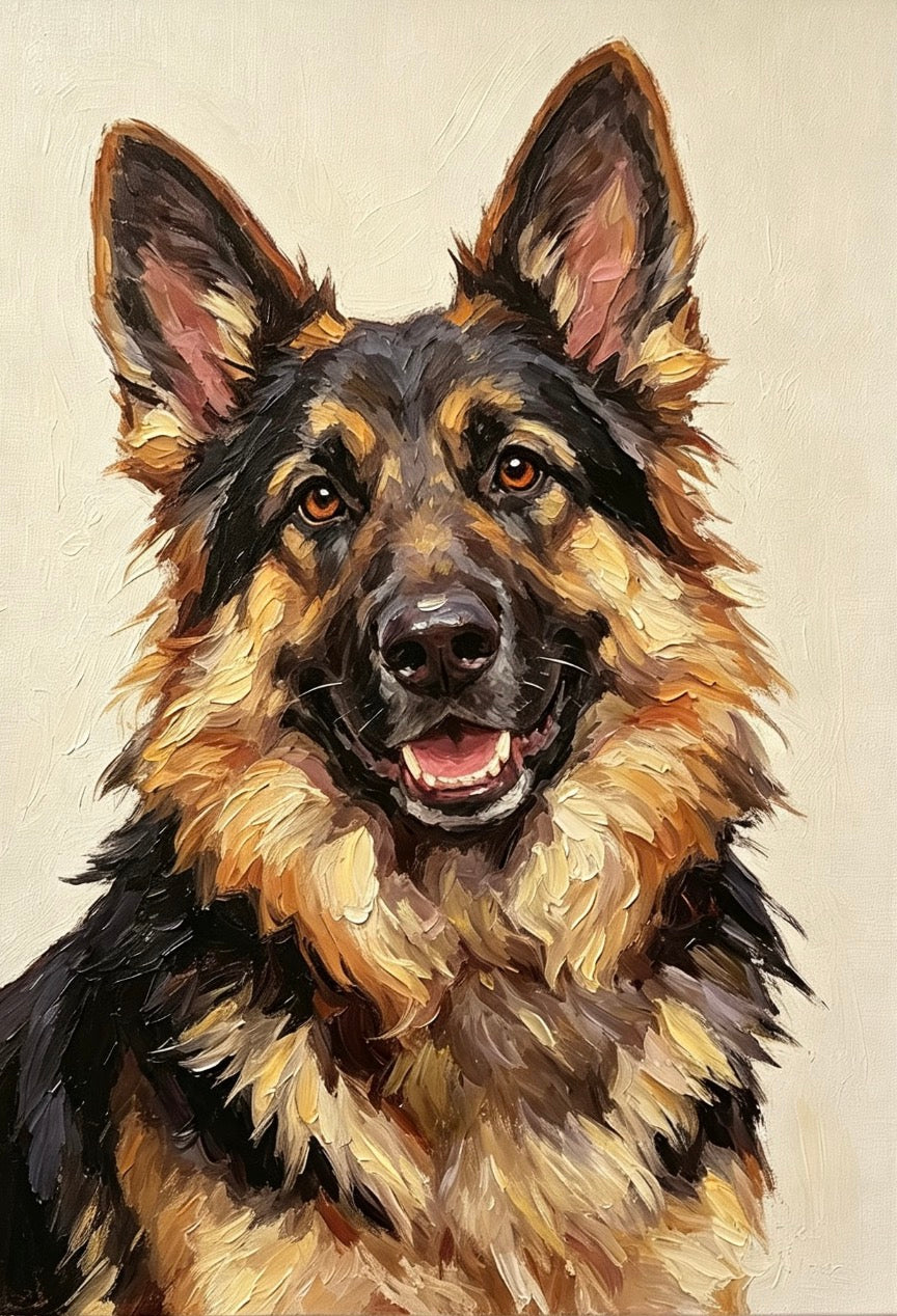 Custom Hand-Painted Oil Pet Portrait from Photo, Personalized Dog Cat Painting