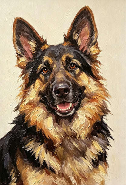 Custom Hand-Painted Oil Pet Portrait from Photo, Personalized Dog Cat Painting