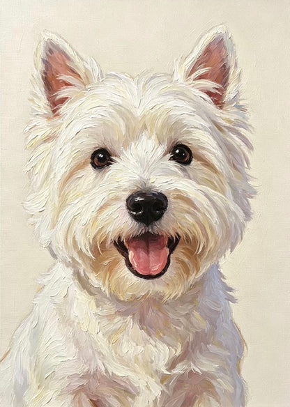 Custom Hand-Painted Oil Pet Portrait from Photo, Personalized Dog Cat Painting