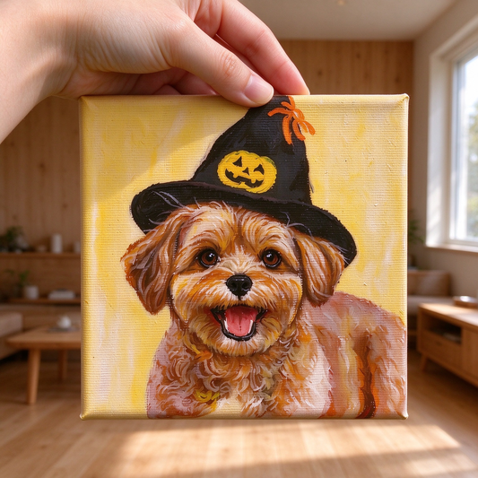 Custom Hand-Painted Acrylic Pet Portrait from Photo, Personalized Dog Cat Canvas Painting, Custom Pet Art Gift