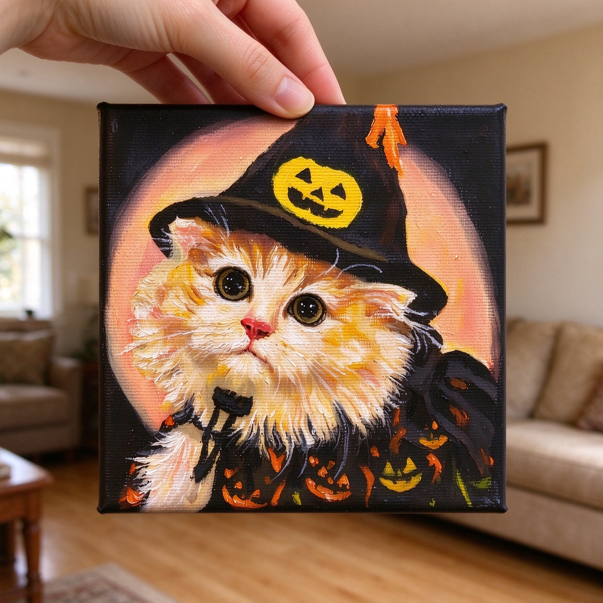 Custom Hand-Painted Acrylic Pet Portrait from Photo, Personalized Dog Cat Canvas Painting, Custom Pet Art Gift