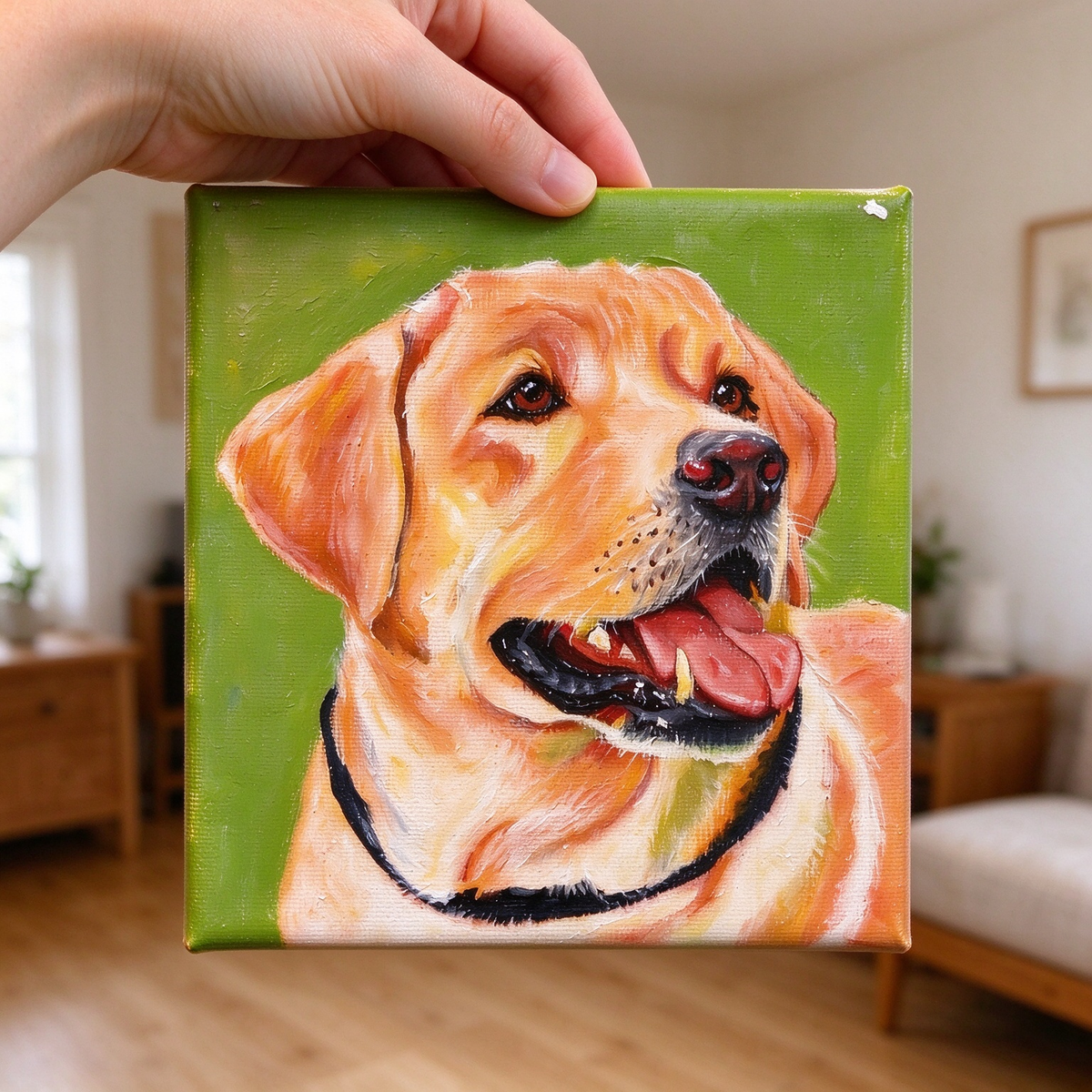 Custom Hand-Painted Acrylic Pet Portrait from Photo, Personalized Dog Cat Canvas Painting, Custom Pet Art Gift